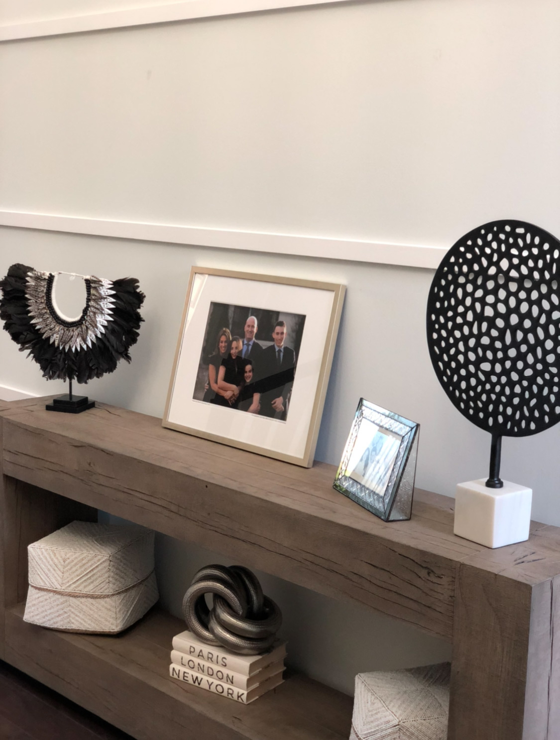 shelf unit with home decor