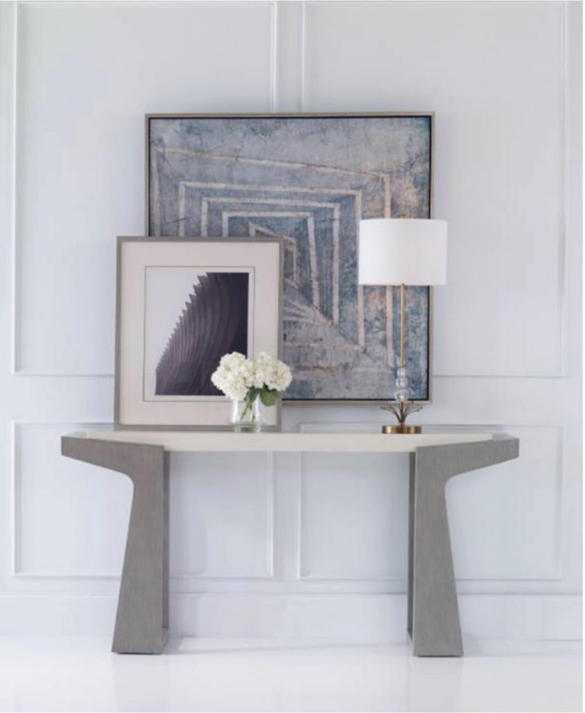 console table and wall art