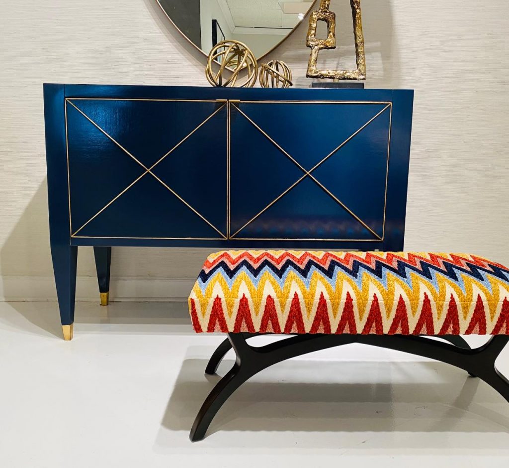 console table and custom bench